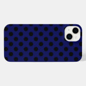 Zwarte haarstaartstippen op blauw iPhone hoesje (Achterkant horizontaal)
