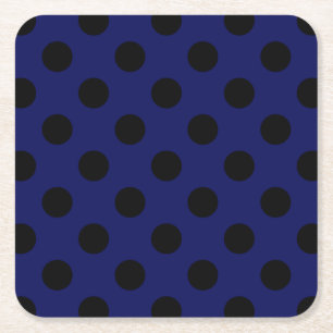 Zwarte haarstaartstippen op blauw vierkante kartonnen onderzetter