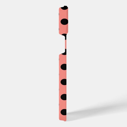 Zwarte haarstaartstippen op perziken iPhone hoesje (Rechterkant)