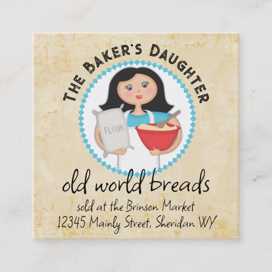 Zwarte haarvrouw die visitekaartjes van chef-koekm (Voorkant)