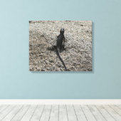 Zwarte Hagedis Canvas Afdruk (Insitu (Houten vloer))