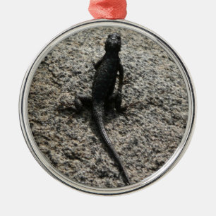 Zwarte Hagedis Metalen Ornament