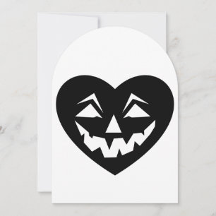 Zwarte Halloween Hart Gothic valentijn Creepy Kaart