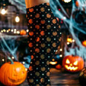 Zwarte Halloween pompoenen en sterren Leggings
