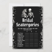 Zwarte Halloween Skeleton Bruids Scattergories Gam Kaart (Voorkant)