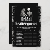 Zwarte Halloween Skeleton Bruids Scattergories Gam Kaart (Voorkant / Achterkant)