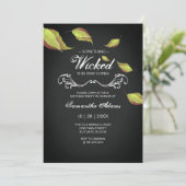 Zwarte Halloween Verjaardag Uitnodiging Fall Leave (Staand voorkant)