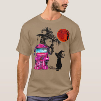  zwarte halloween witch moon & roze Scho T-shirt