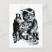 Zwarte hand en schedel briefkaart (Voorkant)