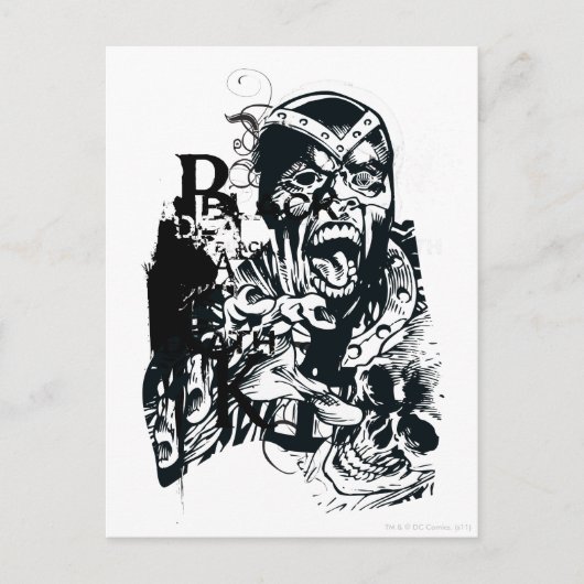 Zwarte hand en schedel briefkaart (Voorkant)