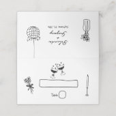 Zwarte Hand Getrokken Illustraties Doodles Huwelij (Buitenkant ongevouwen)