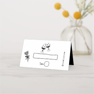Zwarte Hand Getrokken Illustraties Doodles Huwelij