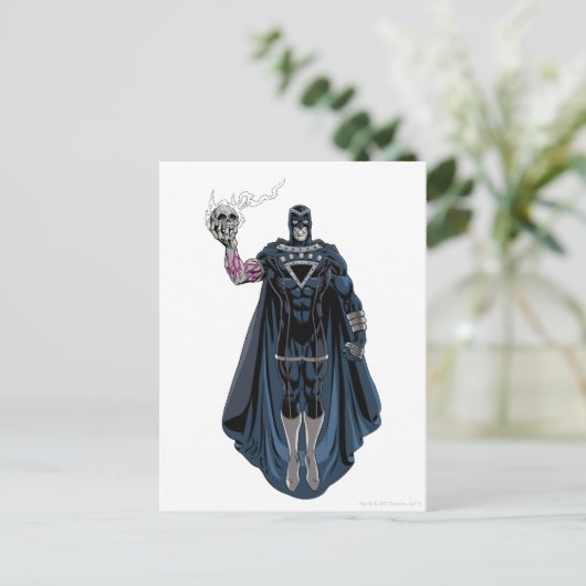 Zwarte hand met schedel 1 briefkaart (Staand voorkant)