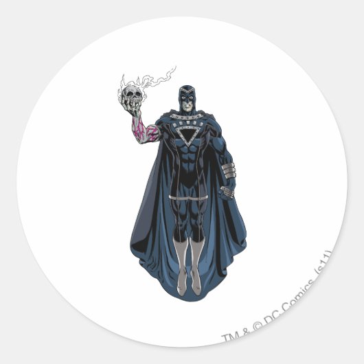 Zwarte hand met schedel 1 ronde sticker (Voorkant)