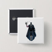 Zwarte hand met schedel 1 vierkante button 5,1 cm (Voorkant /achterkant)