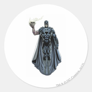 Zwarte hand met schedel 2 ronde sticker