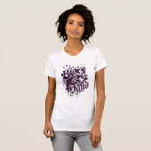 Zwarte hand - Paarse kraakbeen T-shirt (Voorkant volledig)