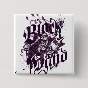 Zwarte hand - Paarse kraakbeen Vierkante Button 5,1 Cm