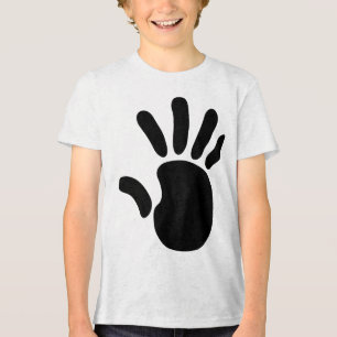 Zwarte Handafdruk Grafische Kinder T-shirt Minimal