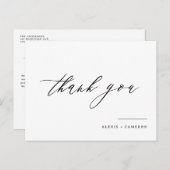 Zwarte handgeschreven kalligrafie Weddenschap Beda Briefkaart (Voorkant / Achterkant)