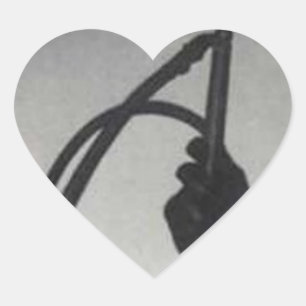 ZWARTE HANDSCHOEN EN ZWEEP HART STICKER