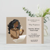 Zwarte haren voor de loopbaan kaart (Staand voorkant)