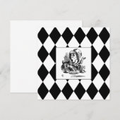 Zwarte Harlequin Blank Mad Hatter Square-kaart (Voorkant / Achterkant)
