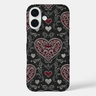 Zwarte Hart iPhone 16 Hoesje