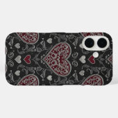Zwarte Hart Case-Mate iPhone Case (Achterkant (horizontaal))