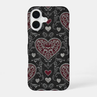 Zwarte Hart iPhone 16 Hoesje