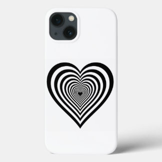 Zwarte Hart Optische Illusie iPhone Hoesje