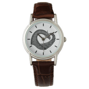 Zwarte hartdraak op wit horloge