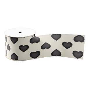 Zwarte harten grosgrain lint