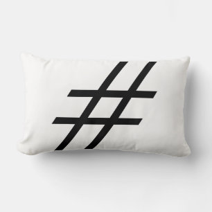 Zwarte hashtag kussen