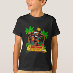 Zwarte Hawaiiaanse Kerstman Zonnebrillen Kerstmis T-shirt