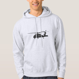Zwarte Hawk UH-60 militaire helikopter Hoodie