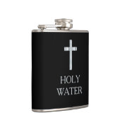 Zwarte Heilige Water Silver Crucifix Cross Funny Q Heupfles (Rechts)