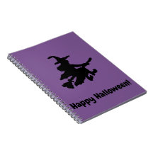 Zwarte Heks op Paars - Gelukkig Halloween