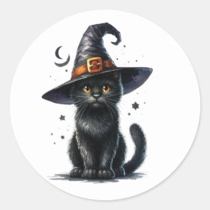 Zwarte heksen kat halloween Stickers