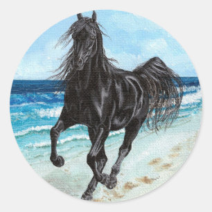 Zwarte hengst Arabische paard sticker