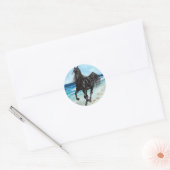 Zwarte hengst Arabische paard sticker (Envelop)