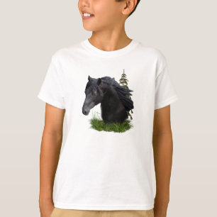 Zwarte hengst.fi-shirten t-shirt