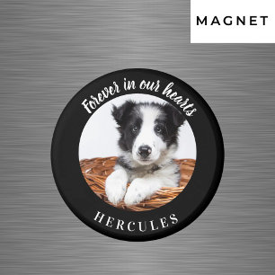 Zwarte herdenkingsfoto voor een geliefde hond magneet
