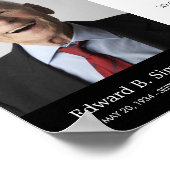 Zwarte 'Het Licht Blijft' Rouwherdenkingsfoto Poster (Hoek)