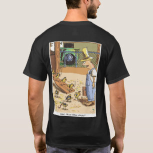 Zwarte het shirtrug van de Cartoon van de Kuikens T-shirt