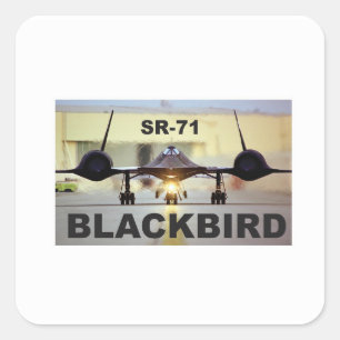 zwarte hete jet vierkante sticker