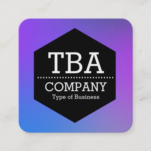 Zwarte hexagon - Zachte gradiënt Vierkante Visitekaartje (Voorkant)
