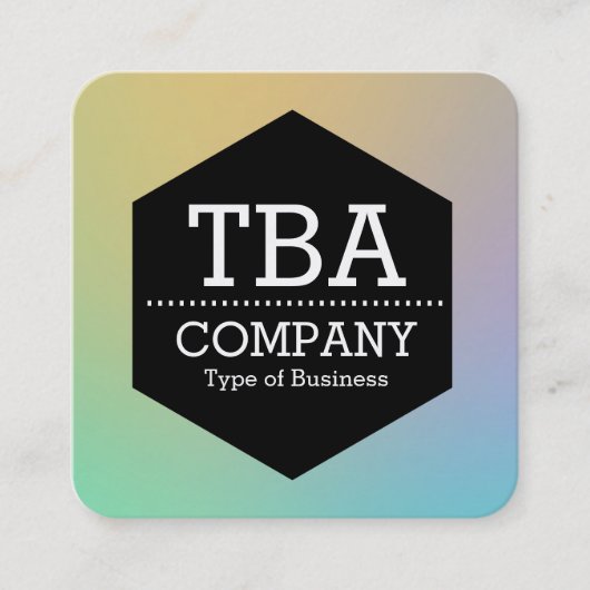 Zwarte hexagon - Zachte gradiënt Vierkante Visitekaartje (Voorkant)