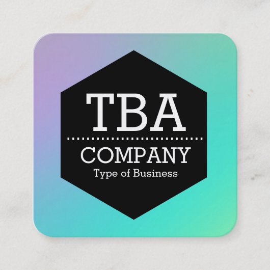 Zwarte hexagon - Zachte gradiënt Vierkante Visitekaartje (Voorkant)