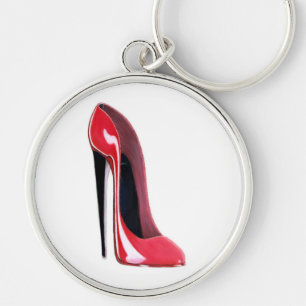 Zwarte hiel, rode stiletto schoen sleutelhanger